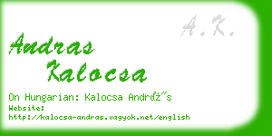 andras kalocsa business card